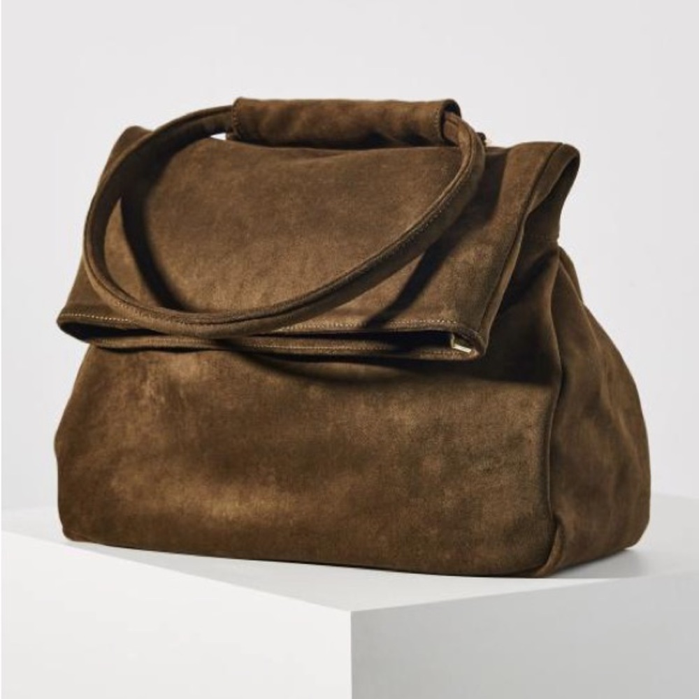 Anthropologie Reid Faux Suede Green Convertible Backpack Handbag